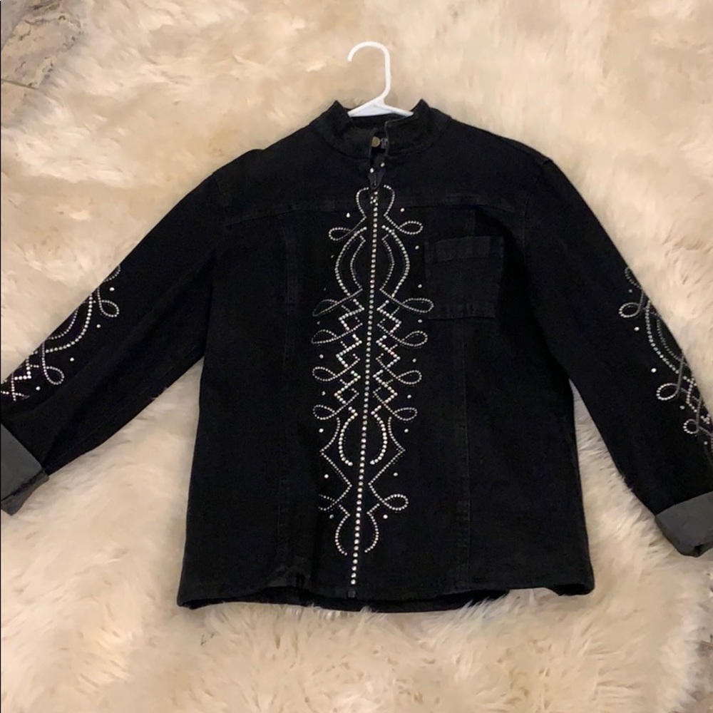 Black jacket with crystal studs
